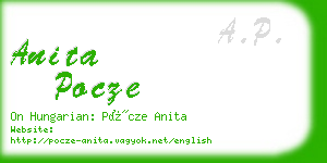 anita pocze business card